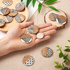 16шт 4 стиля подвески из смолы и орехового дерева&nbsp;RESI-CW0001-13