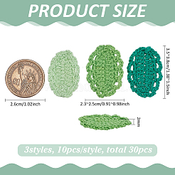 30 шт. 10-х цветные аксессуары для украшений из хлопка ручной работы&nbsp;AJEW-FG0005-32