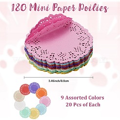 180 шт. 9-х цветная кружевная бумажная жиронепроницаемая салфетка для обертывания AJEW-CN0004-29