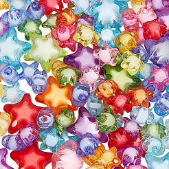 250шт 2 стиля прозрачные акриловые бусины&nbsp;TACR-SP0001-37