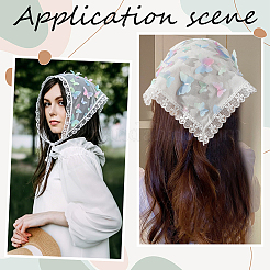 1 bandeau foulard triangulaire en dentelle&nbsp;AJEW-CY0001-62C