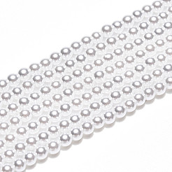 ベーキングペイントパール化ガラスパールビーズ連売り  ラウンド  乳白色  2mm  穴：0.6mm  約200~201個/連  15.75インチ（40cm）&nbsp;HY-N002-2mm-A12