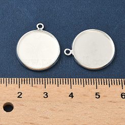 Flache runde Messing Anhänger Fassungen&nbsp;KK-K414-14D-S