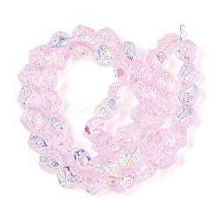 Прозрачность гальванизированные стеклянные бусины нити&nbsp;GLAA-T023-41A-04