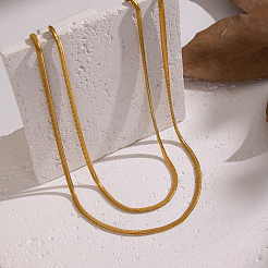 Минималистичные двухслойные ожерелья из плоской цепи-змейки из нержавеющей стали 304&nbsp;LG4254