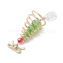 Pendentifs en verre avec fil de cuivre sur le thème de Noël&nbsp;PALLOY-JF02861-02