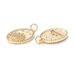 Латунные микропаве прозрачные подвески с фианитом ZIRC-Z019-07G-NR