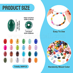 300 шт. окрашенных распылением деревянных бусин схима WOOD-TA0002-83B