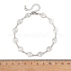 Fußkettchen aus hohler Spiralgliederkette aus Edelstahl 304&nbsp;AJEW-AN00848-02
