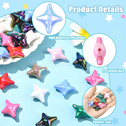 30шт акриловые бусины с УФ-покрытием&nbsp;OACR-YW0004-10