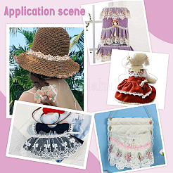 6 ярд двухцветной полиэстеровой кружевной ленты с цветочной вышивкой&nbsp;OCOR-PH0005-66