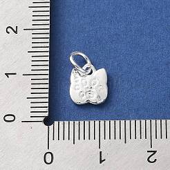 Изящные серебряные подвески в форме кошки с соединительными кольцами STER-H118-05S