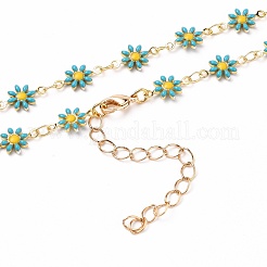 Daisy Link Chain Halsketten & Armbänder Schmuck Sets&nbsp;SJEW-JS01138-02