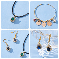 5шт 5 цвета латунные микро проложить кубический цирконий шармы&nbsp;KK-FH0003-24