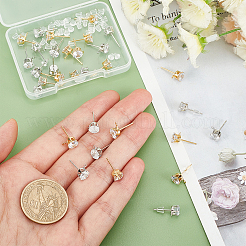 Фурнитура для сережек-гвоздиков из латуни и гайки из пластика&nbsp;KK-FH0003-76