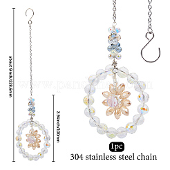 1 шт. цветочное стеклянное подвесное украшение для автомобиля HJEW-SP0001-11B