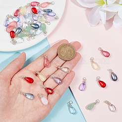 48шт 12 цветные прозрачные стеклянные подвески&nbsp;PALLOY-AB00010