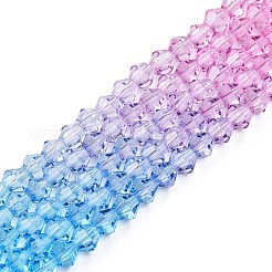 Perles de verre en fil de peinture cuite à dégradé de couleurs&nbsp;LS-DGLA-A039-T6mm-A06