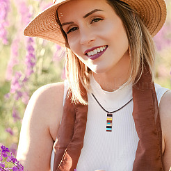 Полупрозрачные подвески из смолы и орехового дерева RESI-TAC0017-47-A04