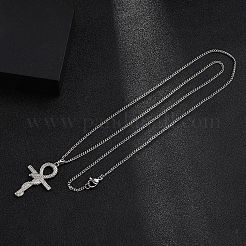 Ожерелья с подвеской из латуни с микропаве и кубическим цирконием NJEW-M211-03D-P