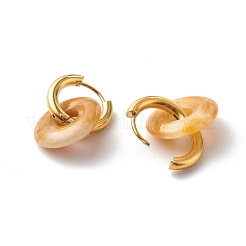 Aretes de aro de jade de topacio natural hechos a mano&nbsp;EJEW-JE04577-01