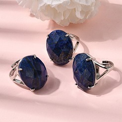宝石の指輪  真鍮製リング  多面的な卵  ラックめっき  19mm&nbsp;RJEW-C154-01