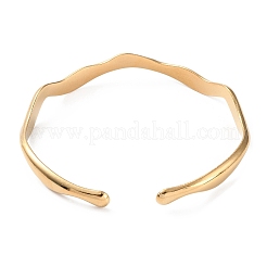 Браслеты-манжеты из нержавеющей стали 304 с закрученной волной&nbsp;LS-BJEW-F457-20G