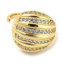 Открытое кольцо-манжета из латуни с микропаве из кубического циркония RJEW-C033-12G