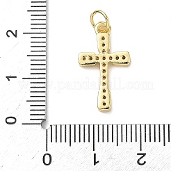 Pendentifs avec zircon cubiques à micro-pavés en laiton&nbsp;KK-I379-13G-03