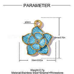 Anhänger aus Edelstahl 304 mit tiefblauem Emaille&nbsp;SA-OY001-98G