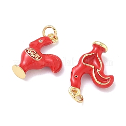 Латунные микропаве прозрачные подвески с фианитом&nbsp;KK-P349-08G