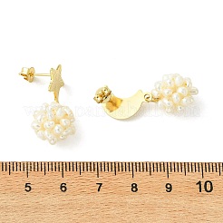 Ohrstecker mit natürlichen Süßwasser-Zuchtperlen&nbsp;EJEW-JE07281