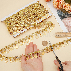 Металлизированная кружевная отделка из полиэстера&nbsp;AJEW-WH0479-36G-1