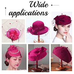 Сетка для свадебной фаты из полиэстера с синельным краем AJEW-WH0471-103C-05