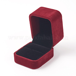 Scatole ad anello quadrate in velluto&nbsp;VBOX-WH0002-02A