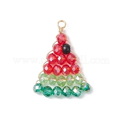 4 шт. 4-х цветные граненые гальванические стеклянные бусины-подвески&nbsp;PALLOY-TA00257