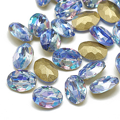 Bricolage dos pointu k9 cabochons de strass en verre&nbsp;RGLA-T054-6x8mm-206LS