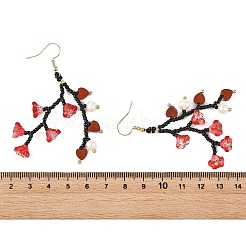 Perle de verre perles dangle boucles d'oreilles&nbsp;EJEW-MZ00770-01