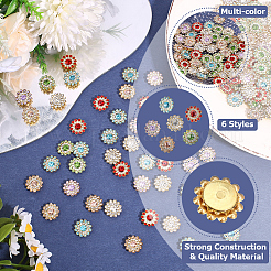 120 Stück 6 Farben Legierung Strass Druckknöpfe&nbsp;DIY-CY0002-30