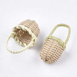 Ciondoli intrecciati a mano canna / rattan intrecciati&nbsp;WOVE-T006-092A