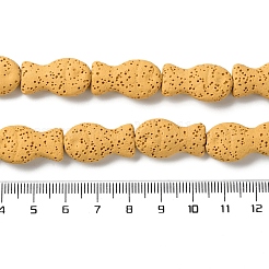 Нити бусин из натуральной лавы G-O126-01A-08