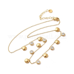 Ожерелья-нагрудники для женщин из нержавеющей стали 304 с прозрачным кубическим цирконием&nbsp;NJEW-U031-08G-02