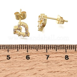 Boucles d'oreilles en laiton avec zircone cubique de micro pave&nbsp;KK-CBA5B62-01B-G