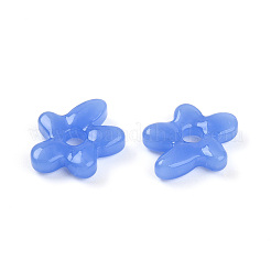 手作りランプワークビーズ  花  コーンフラワーブルー  18~18.5x17~17.5x4~5mm  穴：3~4mm&nbsp;X-LAMP-N024-38A