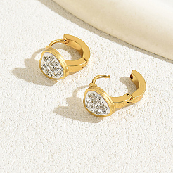 Элегантные серьги-кольца в винтажном стиле в форме сердца 201 из нержавеющей стали&nbsp;FS6217