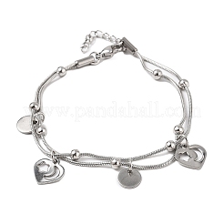 Многорядные браслеты из нержавеющей стали 304 BJEW-Q038-08P