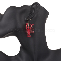 Серьги-подвески в форме креветок из нержавеющей стали 304&nbsp;EJEW-MZ00590