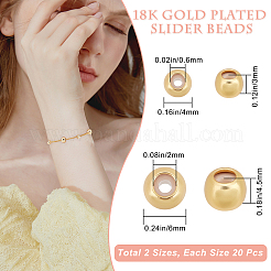 40 pz 2 perline in ottone stile&nbsp;KK-BBC0001-58