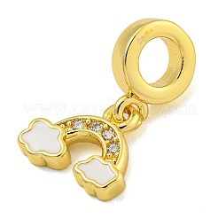 Стеллажное покрытие латунь микро паве прозрачный кубический цирконий европейские подвески-подвески KK-I718-20G