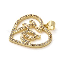 Латунные микропаве прозрачные подвески с фианитом KK-M319-22G-01